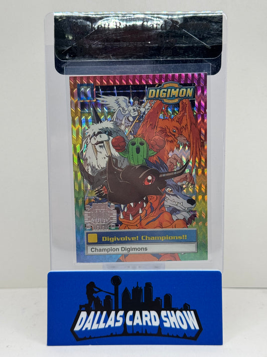 1999 Digimon #3 Digivolve! Champions!! Silver Foil Prism Stamp BGS RCR 8.5