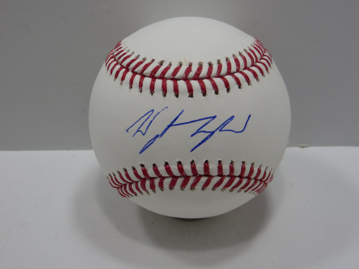WYATT LANGFORD TEXAS RANGERS SIGNED RAWLINGS OML BASEBALL BAS COA