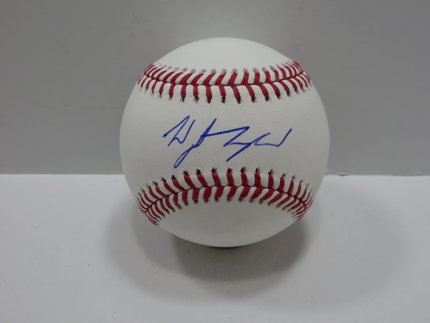 WYATT LANGFORD TEXAS RANGERS SIGNED RAWLINGS OML BASEBALL BAS COA