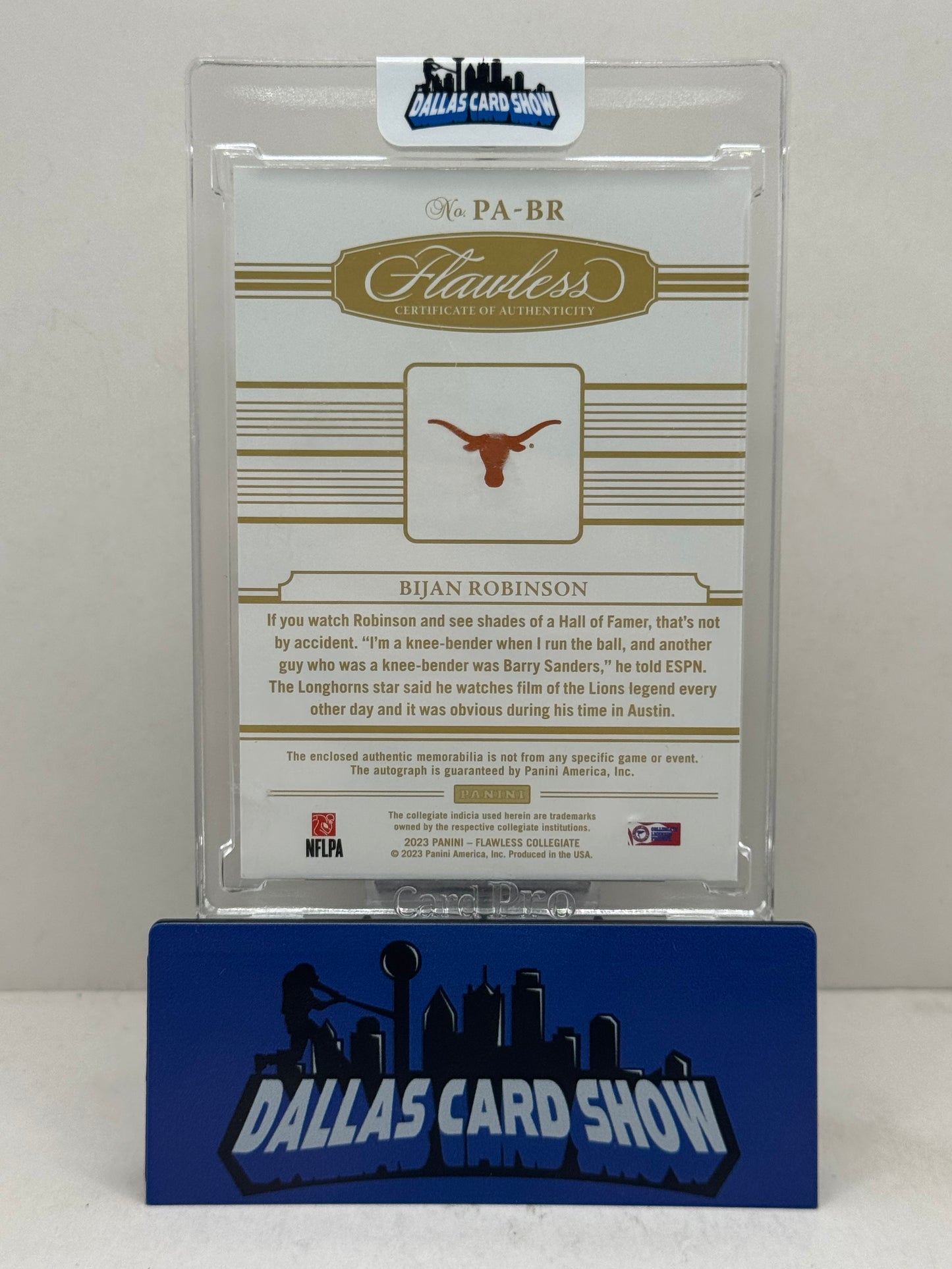 2023 Flawless Collegiate #PA-BR Bijan Robinson Rookie Patch Autograph /25