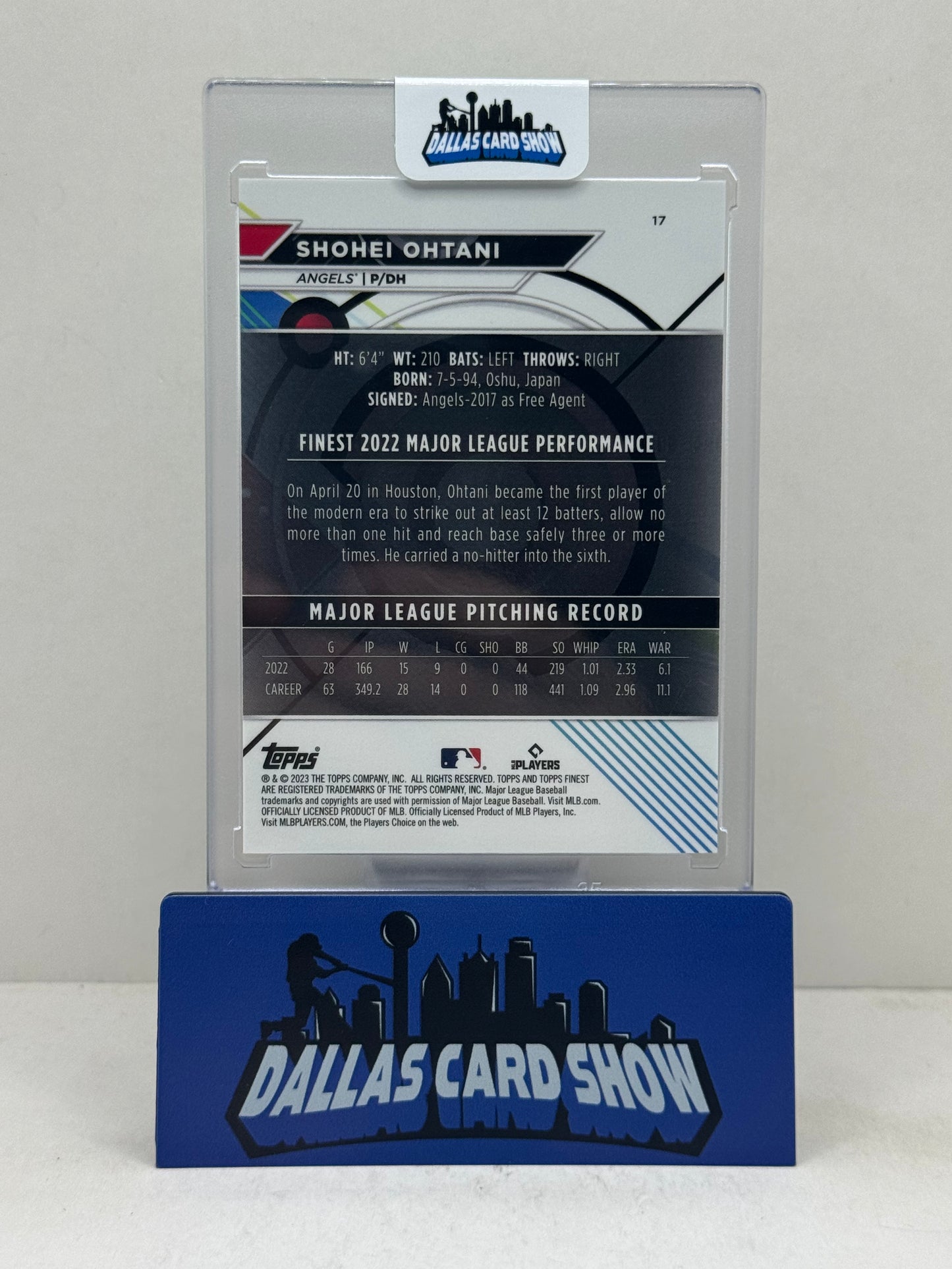2023 Topps Finest #17 Shohei Ohtani Green Lava /99 Dodgers