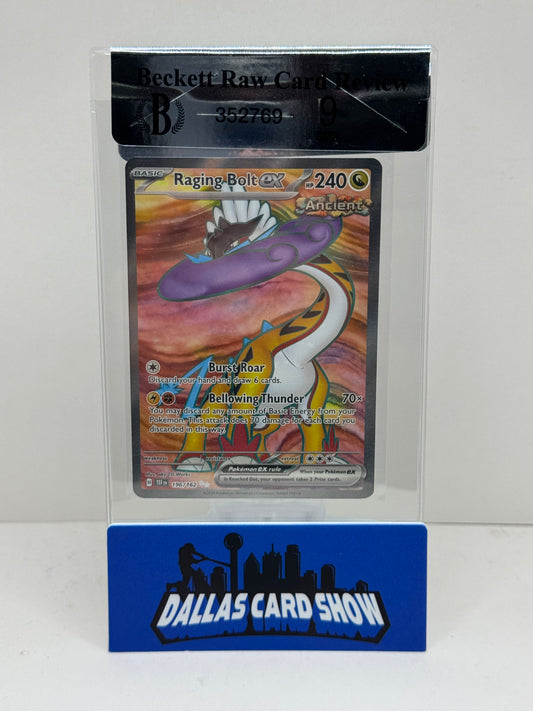 2024 Pokemon Temporal Forces Raging Bolt EX Full Art Rare 196/162 BGS RCR 9