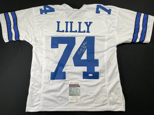 BOB LILLY DALLAS COWBOYS SIGNED HOME JERSEY w/HOF JSA COA