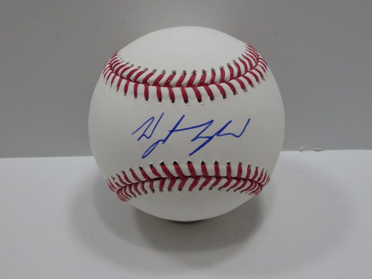 WYATT LANGFORD TEXAS RANGERS SIGNED RAWLINGS OML BASEBALL BAS COA