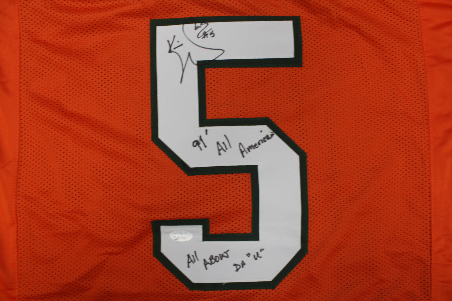 KEVIN WILLIAMS MIAMI HURRICANES SIGNED JERSEY w/INSCs Dallas Cowboys XL BAS
