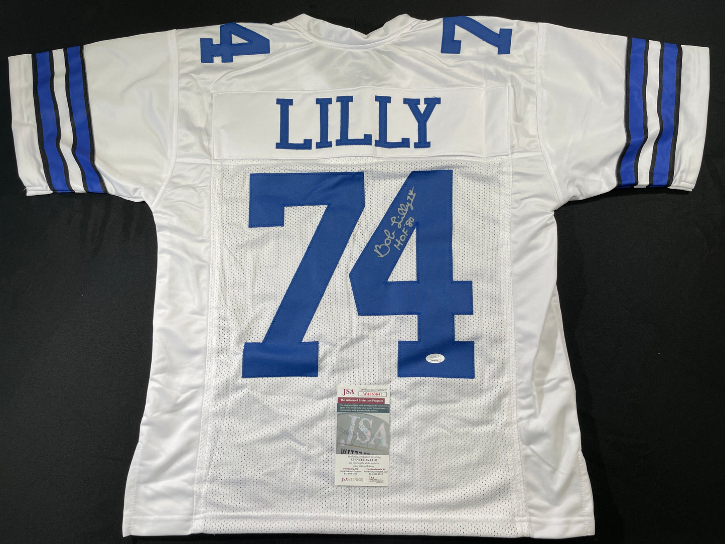 BOB LILLY DALLAS COWBOYS SIGNED HOME JERSEY w/HOF JSA COA