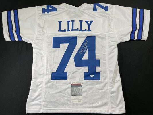 BOB LILLY DALLAS COWBOYS SIGNED HOME JERSEY w/HOF JSA COA