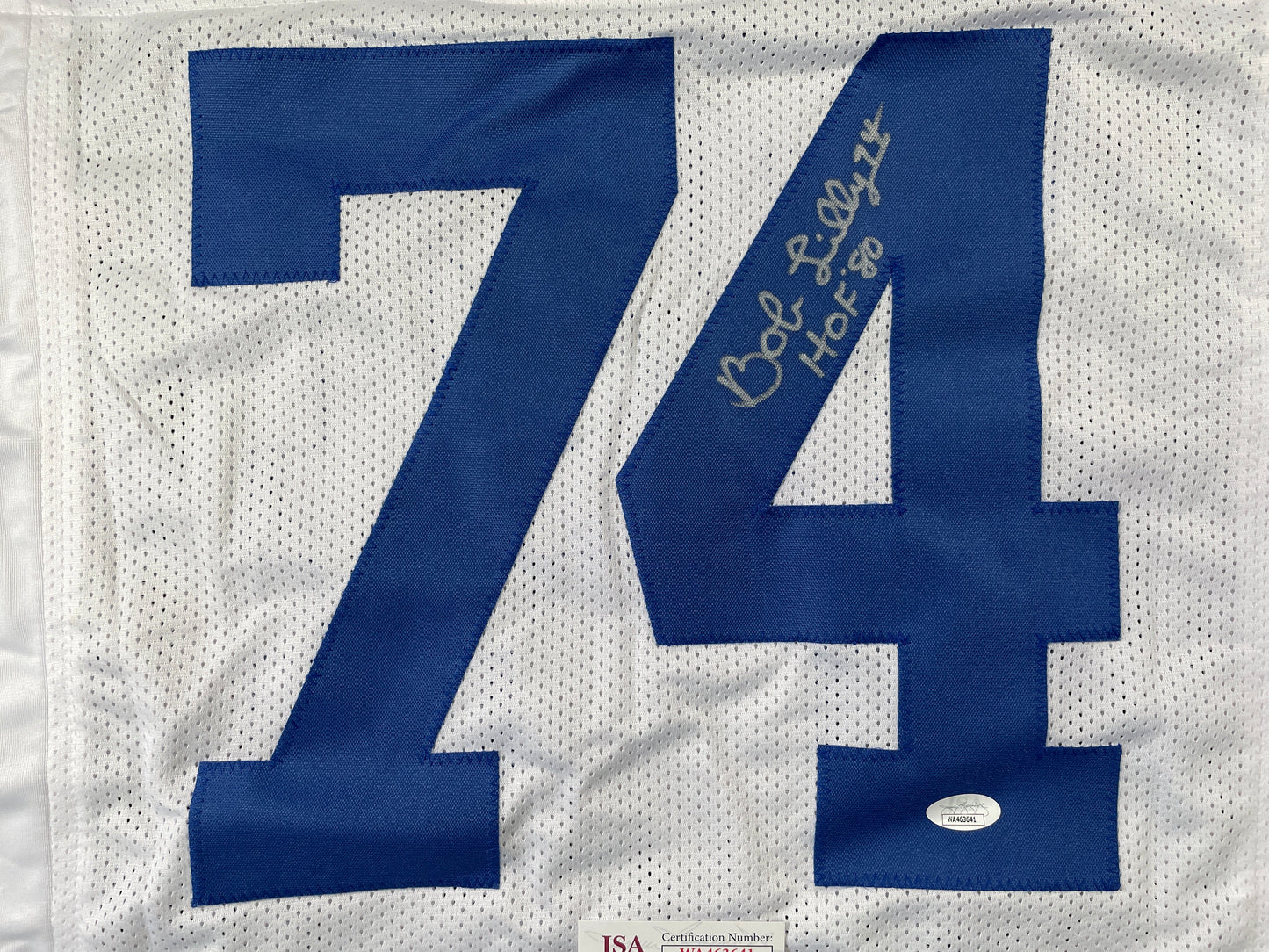 BOB LILLY DALLAS COWBOYS SIGNED HOME JERSEY w/HOF JSA COA