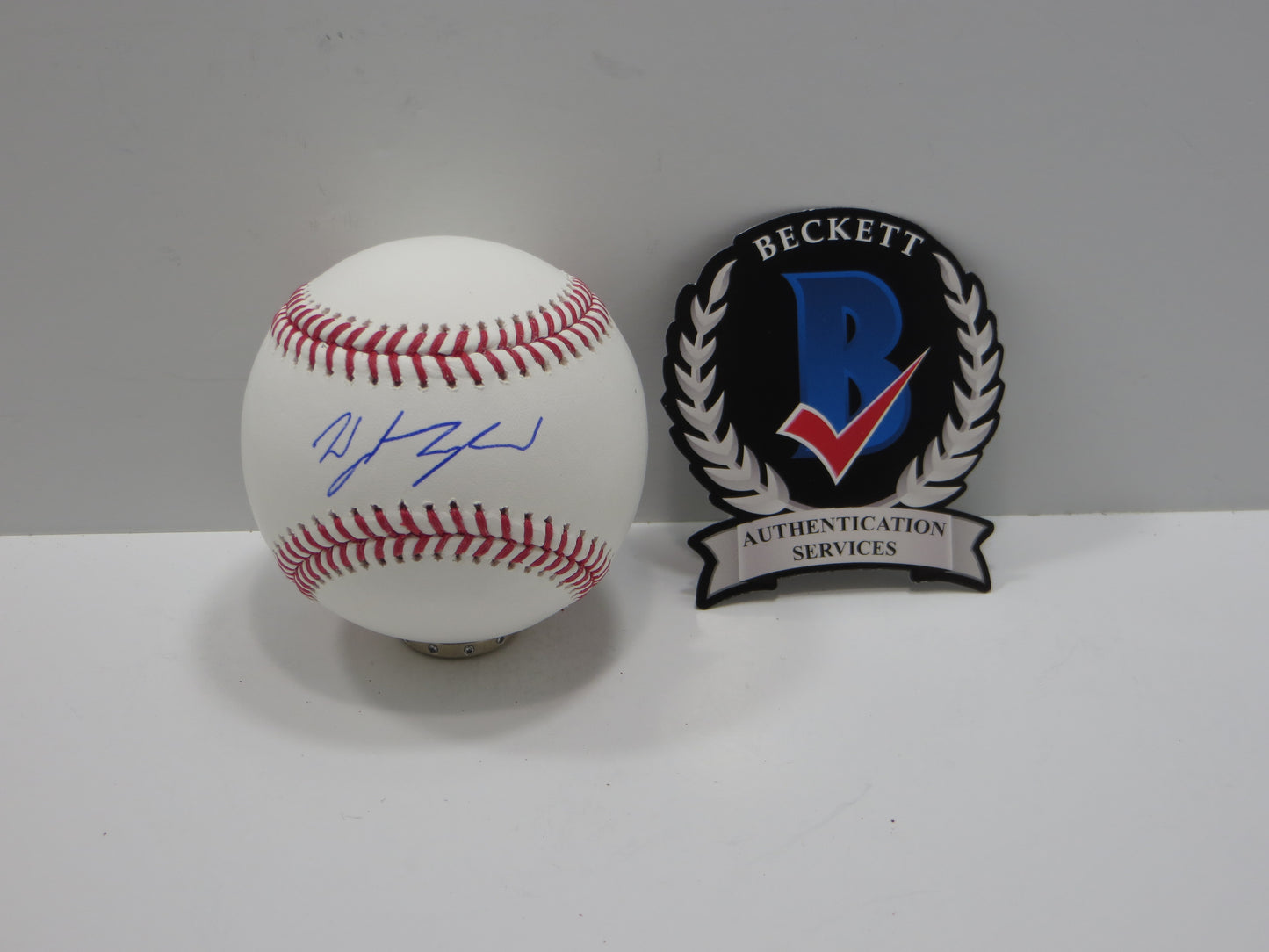 WYATT LANGFORD TEXAS RANGERS SIGNED RAWLINGS OML BASEBALL BAS COA