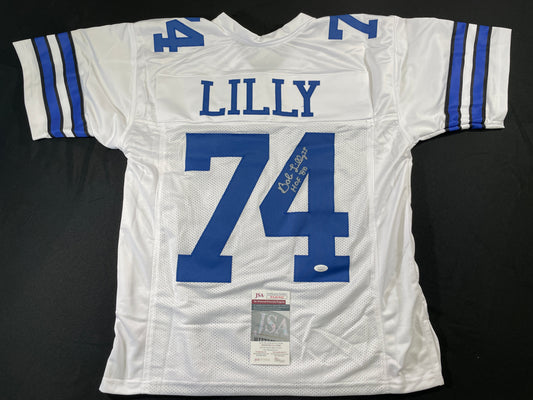BOB LILLY DALLAS COWBOYS SIGNED HOME JERSEY w/HOF JSA COA