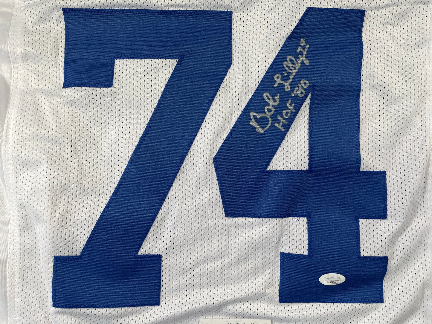 BOB LILLY DALLAS COWBOYS SIGNED HOME JERSEY w/HOF JSA COA