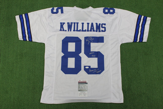 KEVIN WILLIAMS DALLAS COWBOYS SIGNED JERSEY Hurricanes w/INSCs L JSA