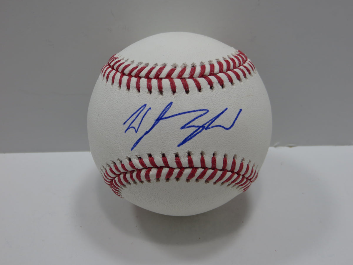 WYATT LANGFORD TEXAS RANGERS SIGNED RAWLINGS OML BASEBALL BAS COA