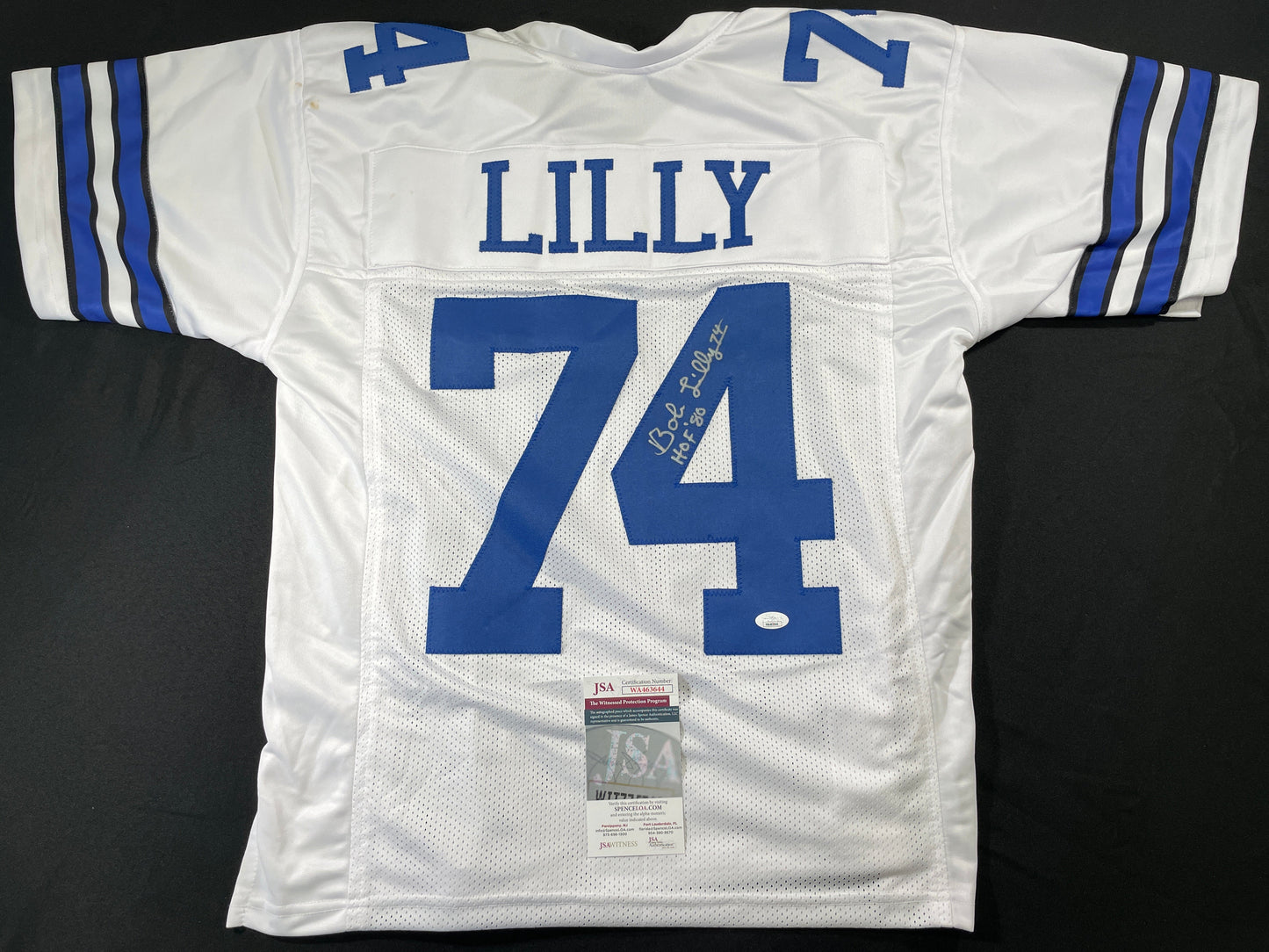BOB LILLY DALLAS COWBOYS SIGNED HOME JERSEY w/HOF JSA COA
