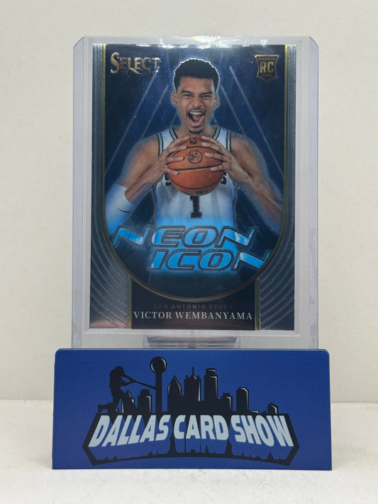2023-24 Panini Select #13 Victor Wembanyama Neon Icon Rookie RC