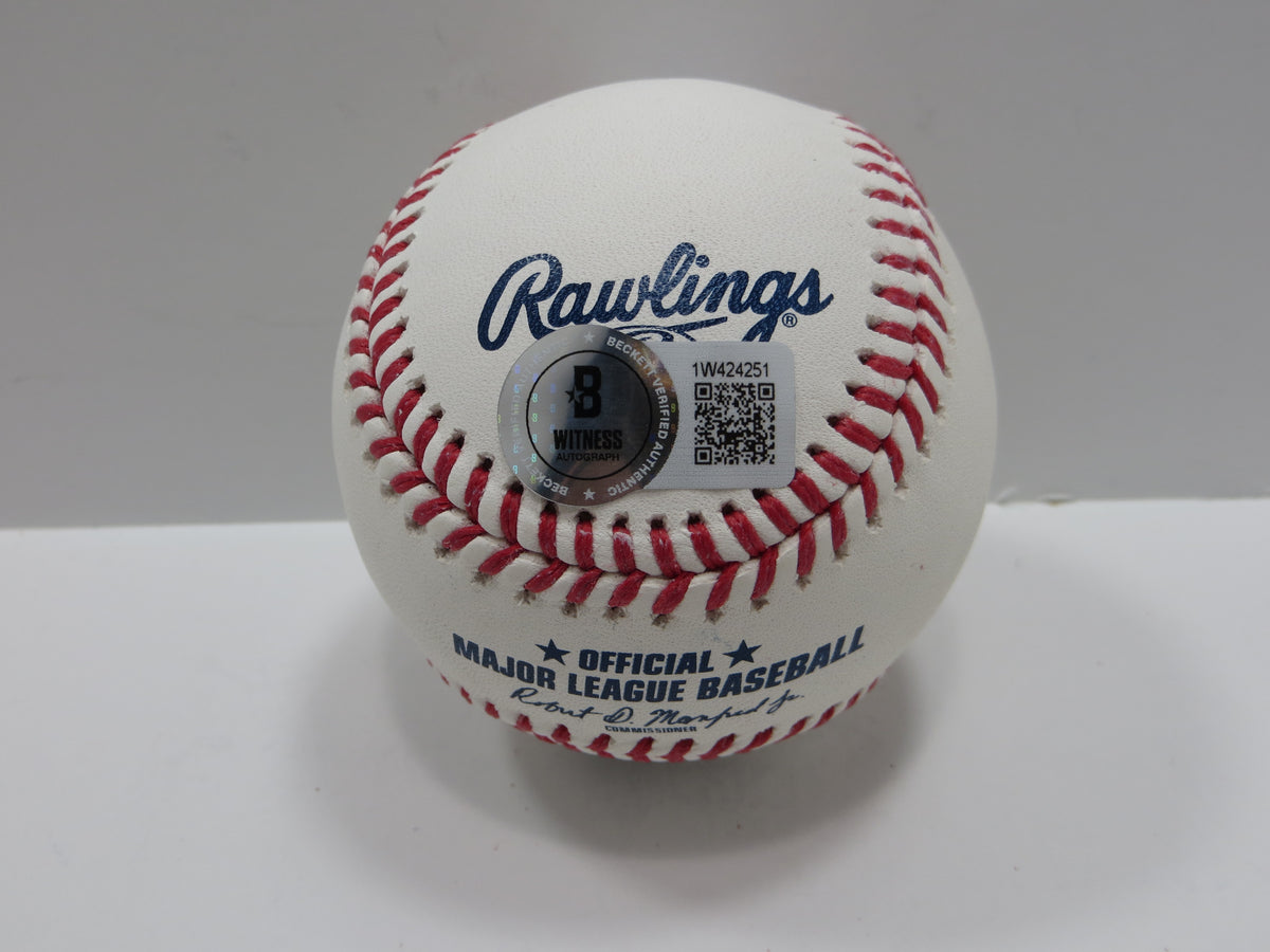 WYATT LANGFORD TEXAS RANGERS SIGNED RAWLINGS OML BASEBALL BAS COA