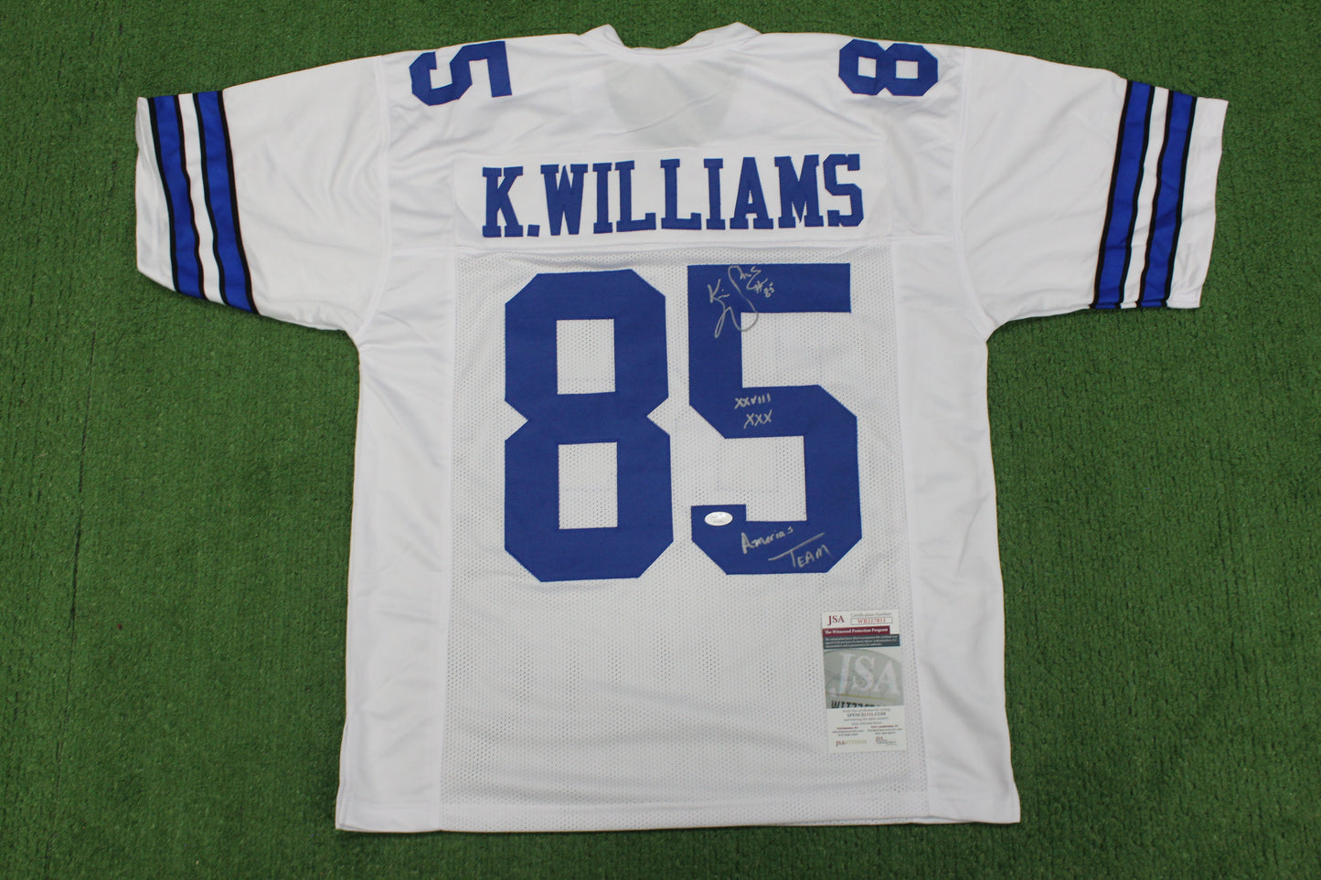 KEVIN WILLIAMS DALLAS COWBOYS SIGNED JERSEY Hurricanes w/INSCs L JSA