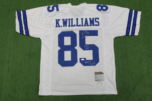 KEVIN WILLIAMS DALLAS COWBOYS SIGNED JERSEY Hurricanes w/INSCs L JSA