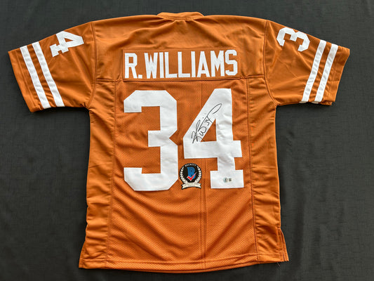 RICKY WILLIAMS SIGNED ORANGE FOOTBALL JERSEY Texas Longhorns Medium BAS COA