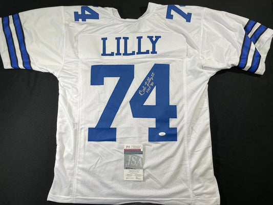 BOB LILLY DALLAS COWBOYS SIGNED HOME JERSEY w/HOF JSA COA