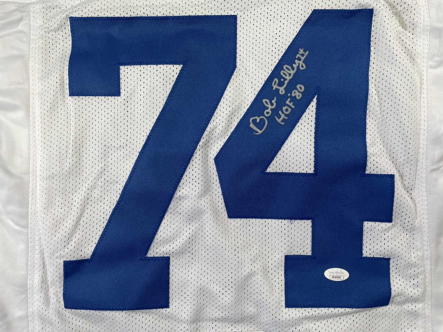 BOB LILLY DALLAS COWBOYS SIGNED HOME JERSEY w/HOF JSA COA