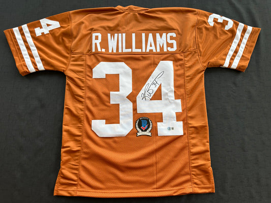 RICKY WILLIAMS SIGNED ORANGE FOOTBALL JERSEY Texas Longhorns Medium BAS COA