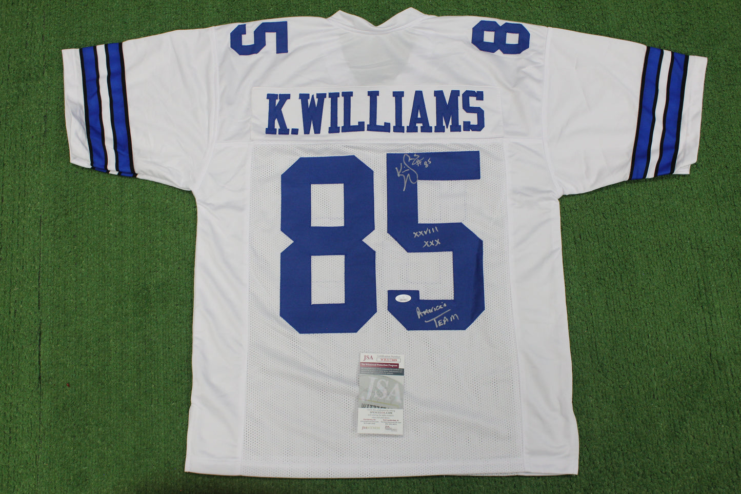 KEVIN WILLIAMS DALLAS COWBOYS SIGNED JERSEY Hurricanes w/INSCs L JSA