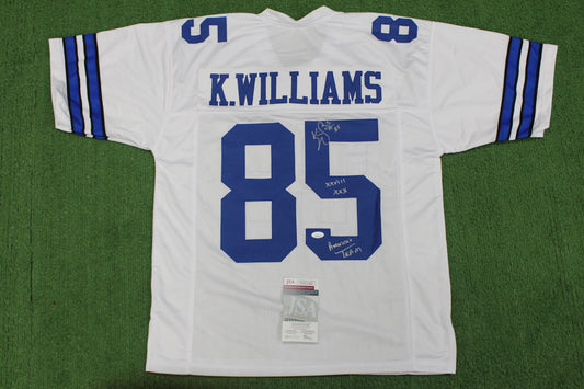 KEVIN WILLIAMS DALLAS COWBOYS SIGNED JERSEY Hurricanes w/INSCs L JSA