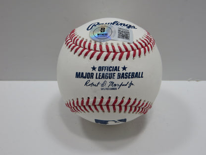 WYATT LANGFORD TEXAS RANGERS SIGNED RAWLINGS OML BASEBALL BAS COA