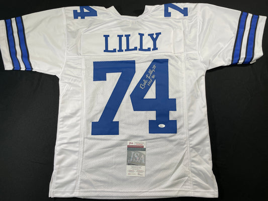 BOB LILLY DALLAS COWBOYS SIGNED HOME JERSEY w/HOF JSA COA