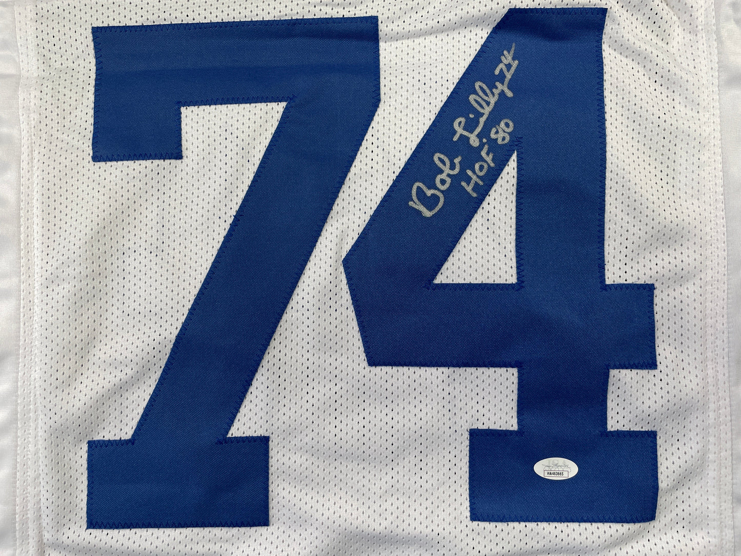 BOB LILLY DALLAS COWBOYS SIGNED HOME JERSEY w/HOF JSA COA