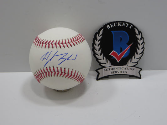 WYATT LANGFORD TEXAS RANGERS SIGNED RAWLINGS OML BASEBALL BAS COA