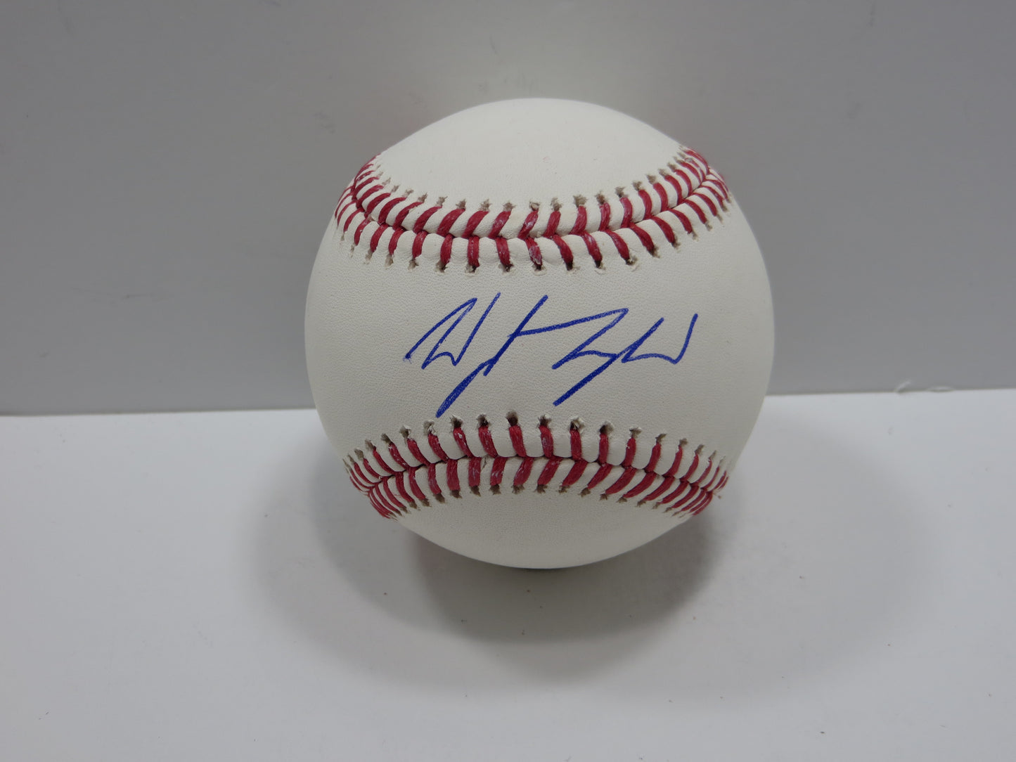 WYATT LANGFORD TEXAS RANGERS SIGNED RAWLINGS OML BASEBALL BAS COA