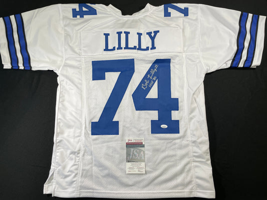 BOB LILLY DALLAS COWBOYS SIGNED HOME JERSEY w/HOF JSA COA