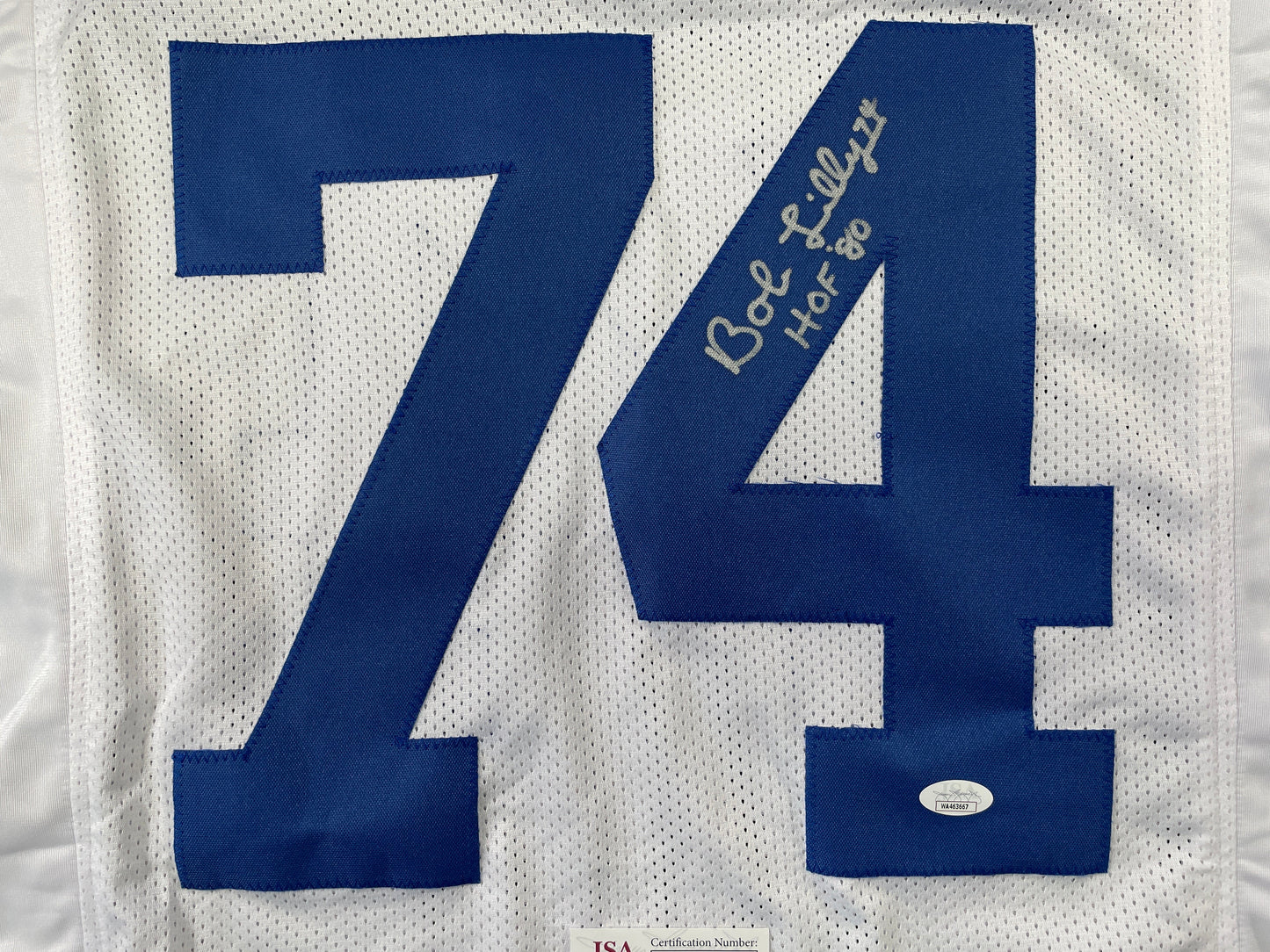 BOB LILLY DALLAS COWBOYS SIGNED HOME JERSEY w/HOF JSA COA