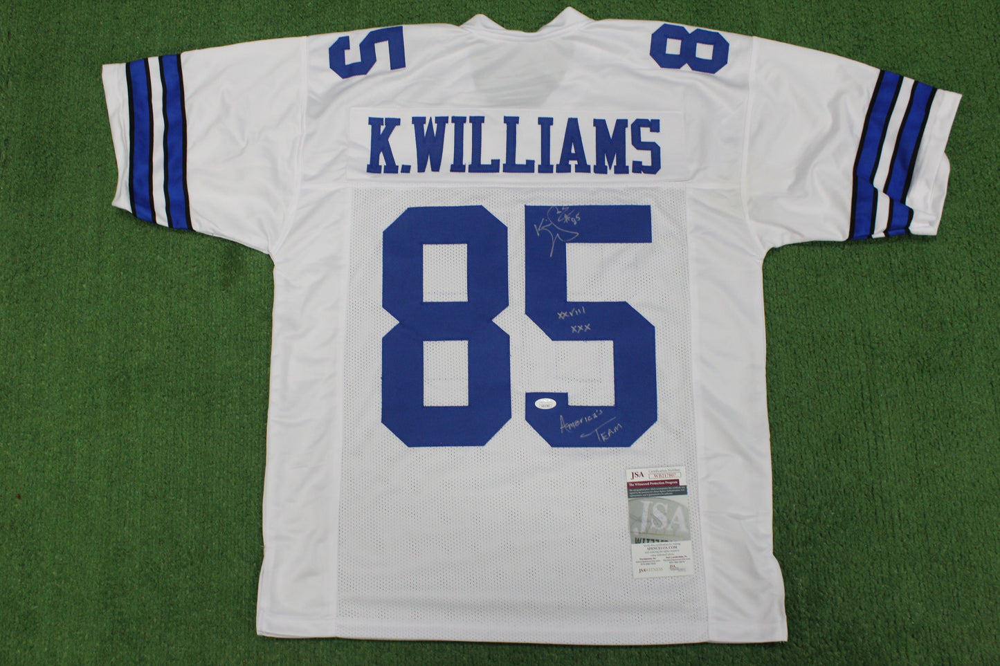 KEVIN WILLIAMS DALLAS COWBOYS SIGNED JERSEY Hurricanes w/INSCs L JSA