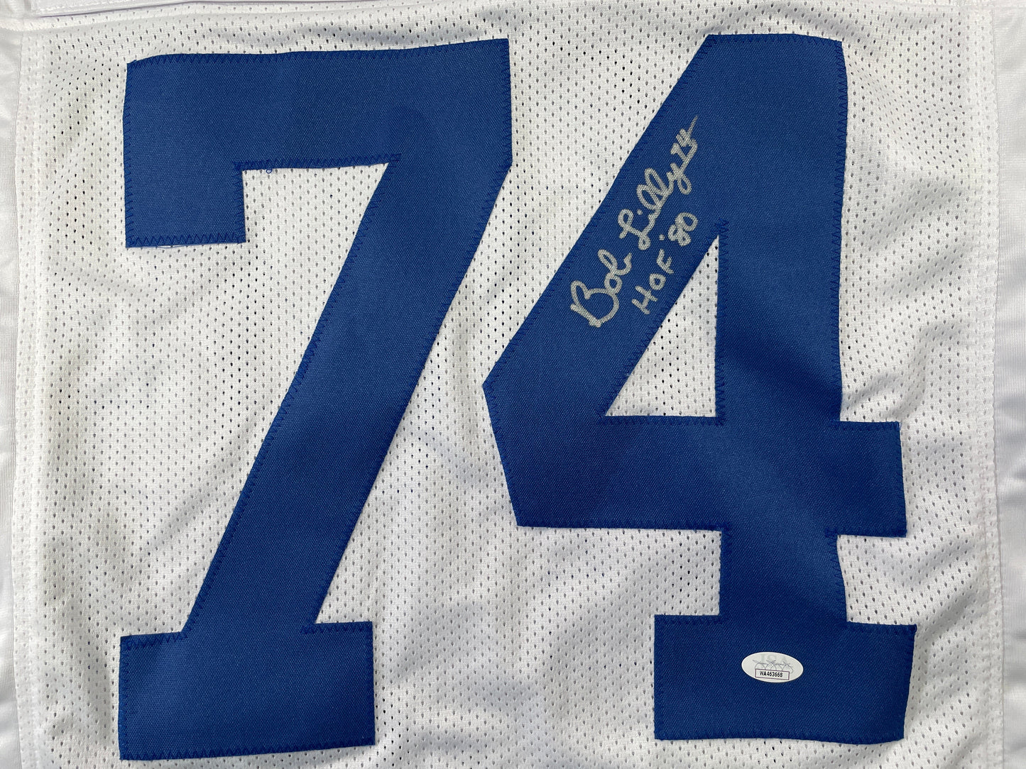 BOB LILLY DALLAS COWBOYS SIGNED HOME JERSEY w/HOF JSA COA