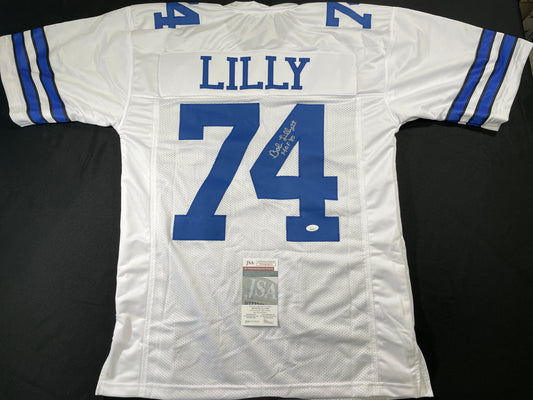 BOB LILLY DALLAS COWBOYS SIGNED HOME JERSEY w/HOF JSA COA