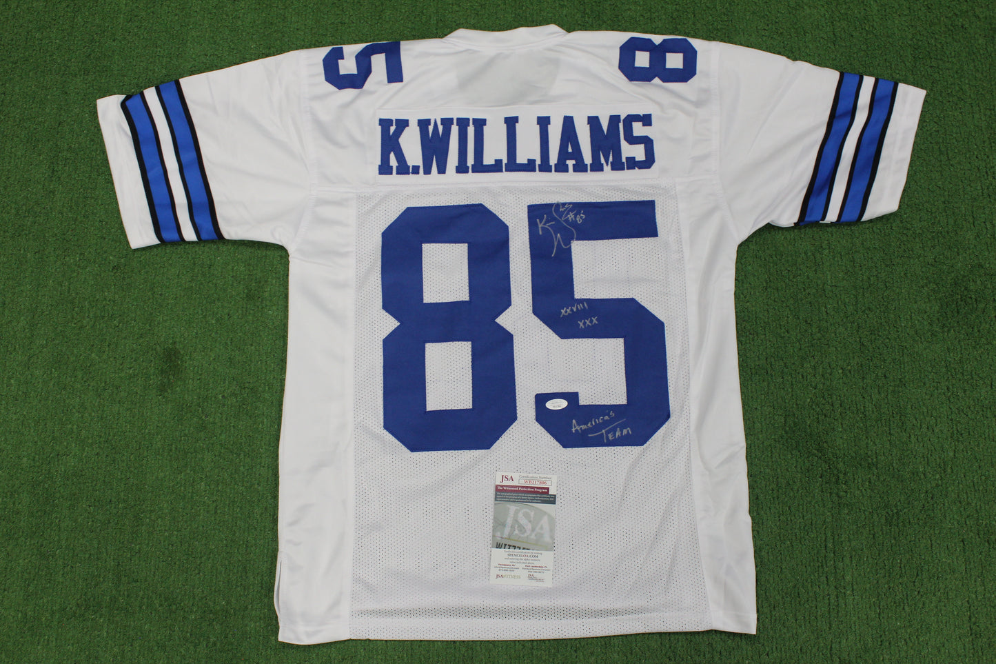 KEVIN WILLIAMS DALLAS COWBOYS SIGNED JERSEY Hurricanes w/INSCs M JSA