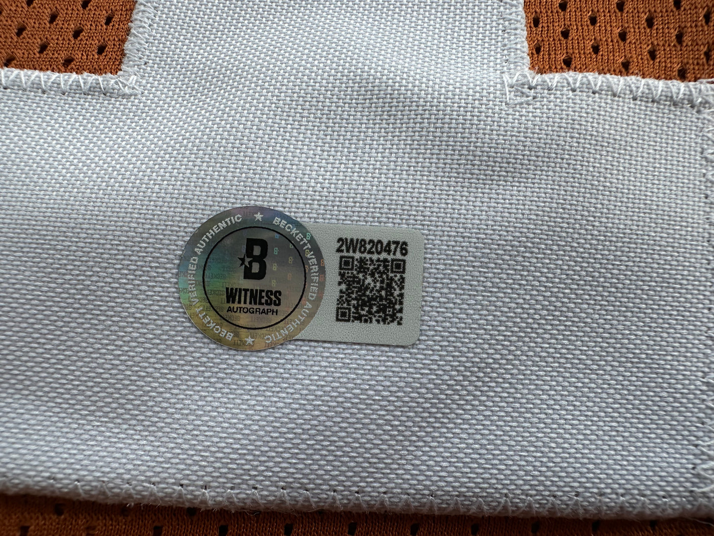 RICKY WILLIAMS SIGNED ORANGE FOOTBALL JERSEY Texas Longhorns Large BAS COA