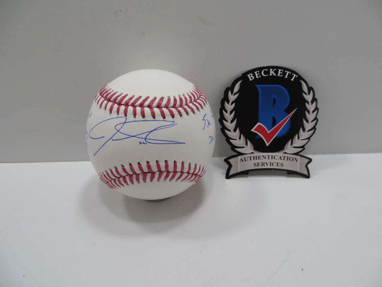 JOSH HAMILTON SIGNED RAWLINGS OML MULTI STATS BASEBALL BAS COA