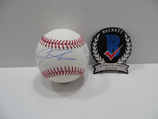 JOSH HAMILTON SIGNED RAWLINGS OML MULTI STATS BASEBALL BAS COA