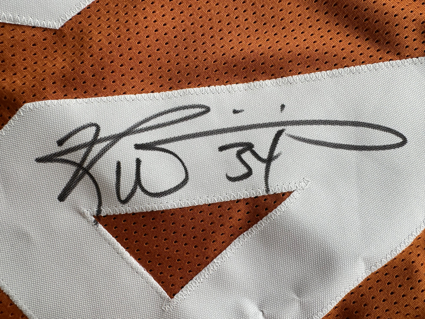 RICKY WILLIAMS SIGNED ORANGE FOOTBALL JERSEY Texas Longhorns Large BAS COA