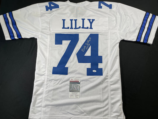 BOB LILLY DALLAS COWBOYS SIGNED HOME JERSEY w/HOF JSA COA