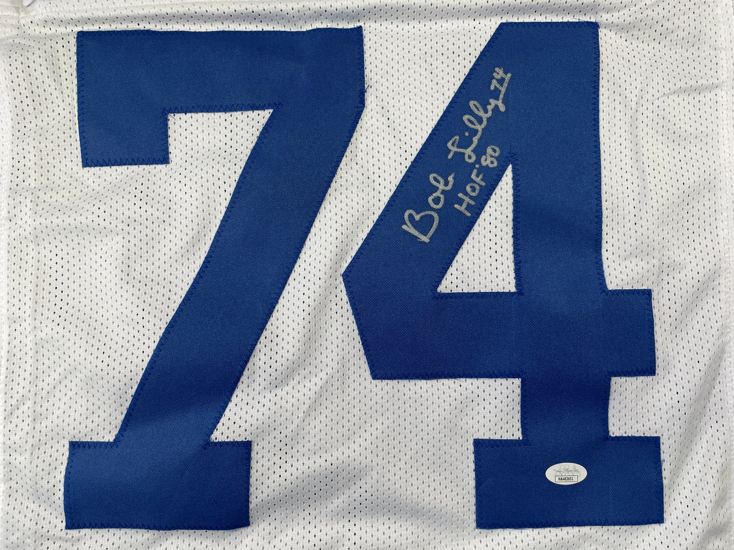 BOB LILLY DALLAS COWBOYS SIGNED HOME JERSEY w/HOF JSA COA