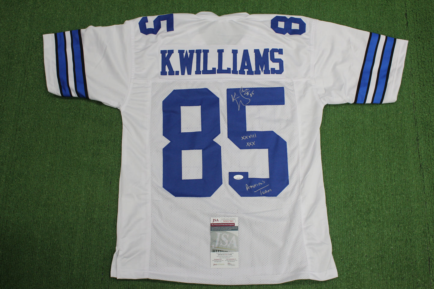 KEVIN WILLIAMS DALLAS COWBOYS SIGNED JERSEY Hurricanes w/INSCs M JSA