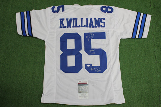KEVIN WILLIAMS DALLAS COWBOYS SIGNED JERSEY Hurricanes w/INSCs M JSA