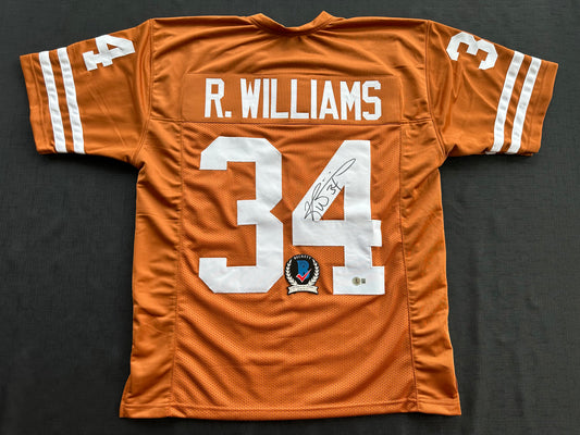 RICKY WILLIAMS SIGNED ORANGE FOOTBALL JERSEY Texas Longhorns Large BAS COA