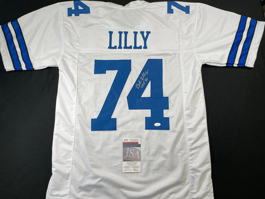 BOB LILLY DALLAS COWBOYS SIGNED HOME JERSEY w/HOF JSA COA
