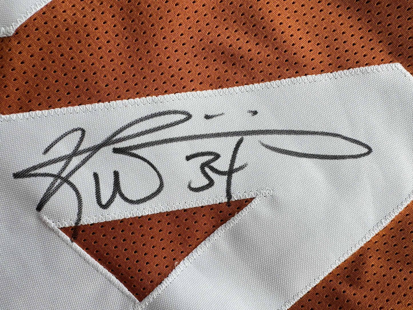 RICKY WILLIAMS SIGNED ORANGE FOOTBALL JERSEY Texas Longhorns Large BAS COA